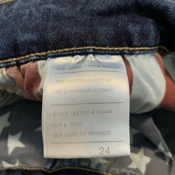 KanCan Exclusively for Maurices American Flag Distressed Denim Shorts Size 24 - Picture 2 of 8